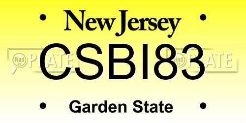 CSBI83 New Jersey License Plate