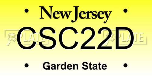 CSC22D New Jersey License Plate