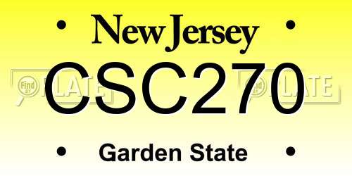CSC270 New Jersey License Plate