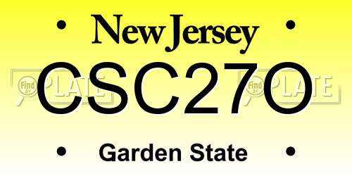 CSC27O New Jersey License Plate