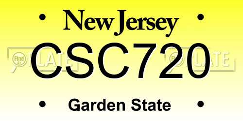 CSC720 New Jersey License Plate