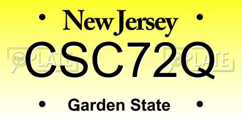 CSC72Q New Jersey License Plate