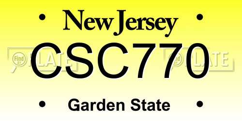 CSC770 New Jersey License Plate