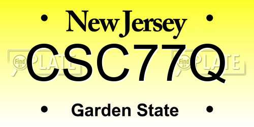 CSC77Q New Jersey License Plate