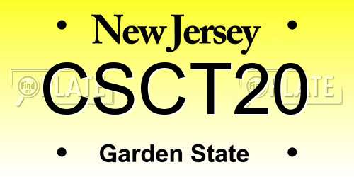 CSCT20 New Jersey License Plate