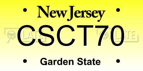 CSCT70 New Jersey License Plate