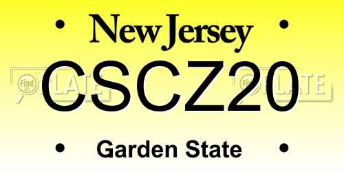 CSCZ20 New Jersey License Plate