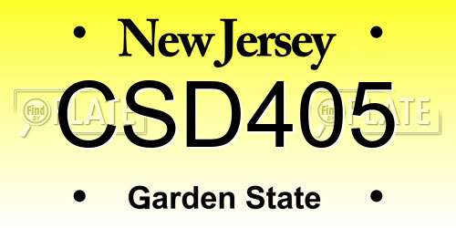 CSD405 New Jersey License Plate