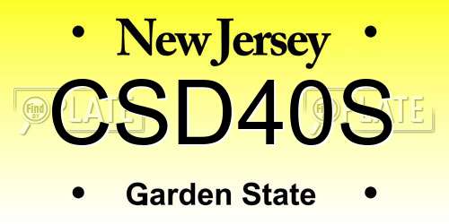 CSD40S New Jersey License Plate