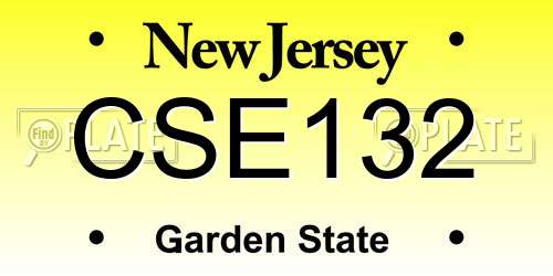 CSE132 New Jersey License Plate