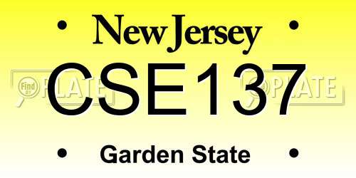 CSE137 New Jersey License Plate