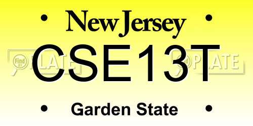 CSE13T New Jersey License Plate