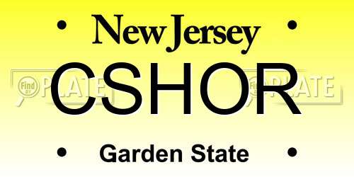 CSHOR New Jersey License Plate