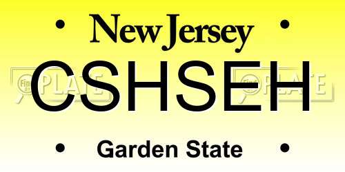 CSHSEH New Jersey License Plate