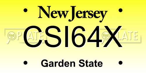 CSI64X New Jersey License Plate