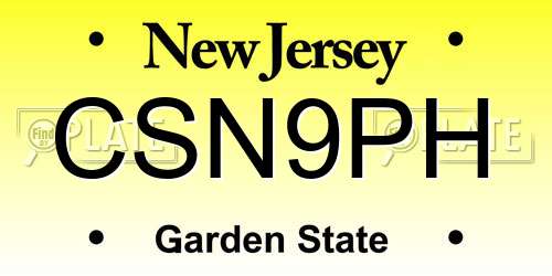 CSN9PH New Jersey License Plate