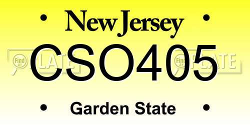 CSO405 New Jersey License Plate