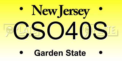 CSO40S New Jersey License Plate