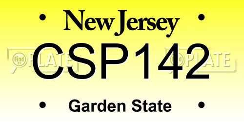 CSP142 New Jersey License Plate