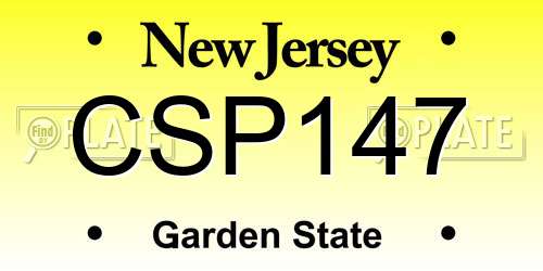 CSP147 New Jersey License Plate