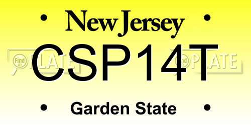 CSP14T New Jersey License Plate