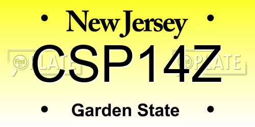 CSP14Z New Jersey License Plate