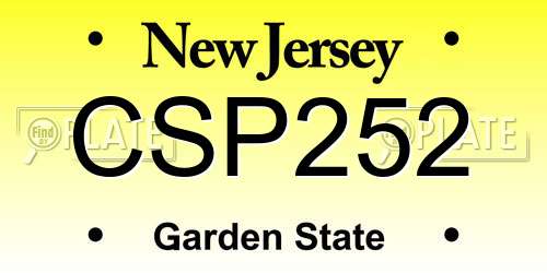 CSP252 New Jersey License Plate