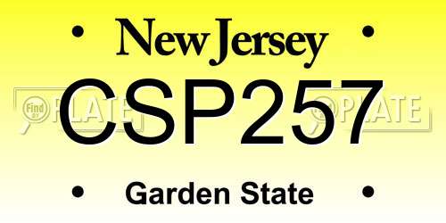 CSP257 New Jersey License Plate