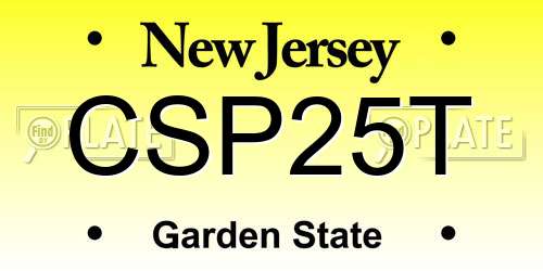CSP25T New Jersey License Plate