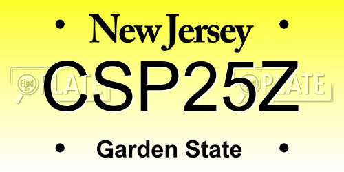 CSP25Z New Jersey License Plate