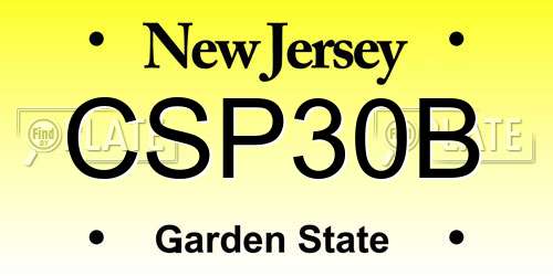 CSP30B New Jersey License Plate