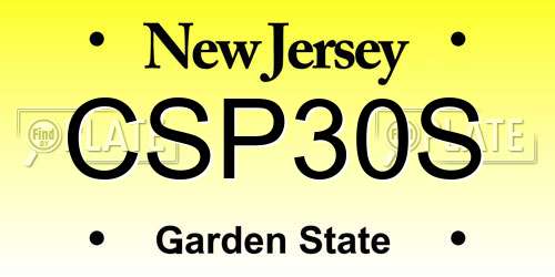 CSP30S New Jersey License Plate