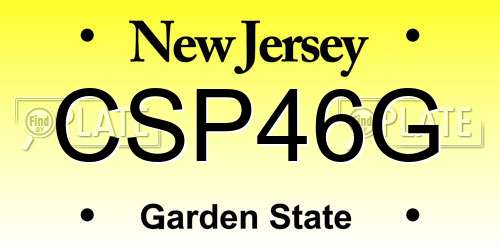 CSP46G New Jersey License Plate