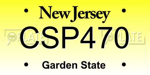 CSP470 New Jersey License Plate