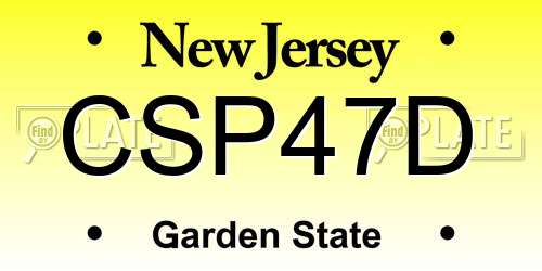 CSP47D New Jersey License Plate