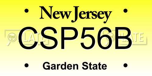 CSP56B New Jersey License Plate
