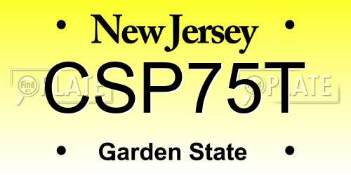 CSP75T New Jersey License Plate