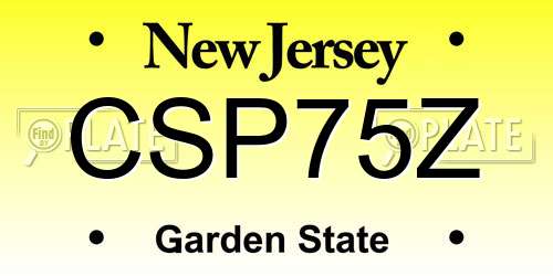 CSP75Z New Jersey License Plate
