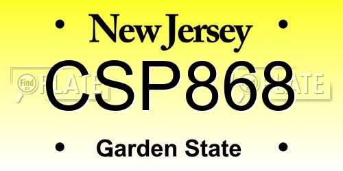 CSP868 New Jersey License Plate