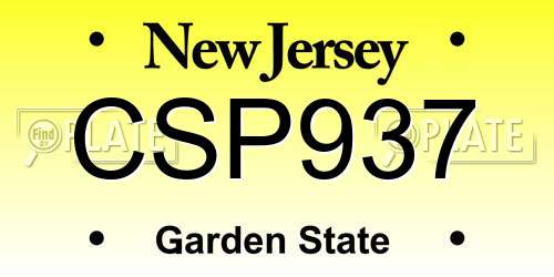 CSP937 New Jersey License Plate