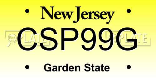 CSP99G New Jersey License Plate