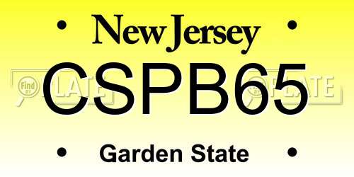 CSPB65 New Jersey License Plate