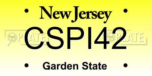 CSPI42 New Jersey License Plate