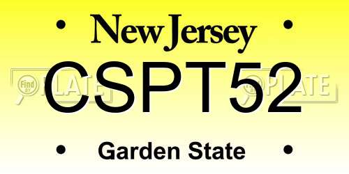 CSPT52 New Jersey License Plate