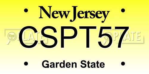 CSPT57 New Jersey License Plate