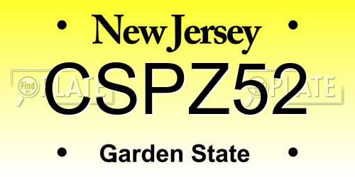 CSPZ52 New Jersey License Plate
