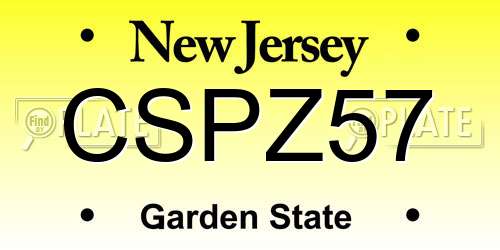CSPZ57 New Jersey License Plate