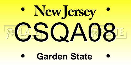 CSQA08 New Jersey License Plate