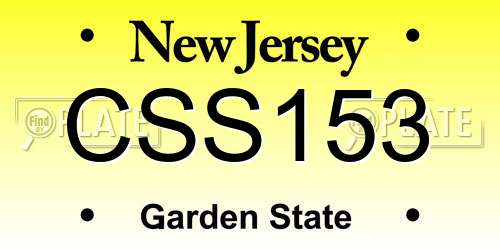 CSS153 New Jersey License Plate