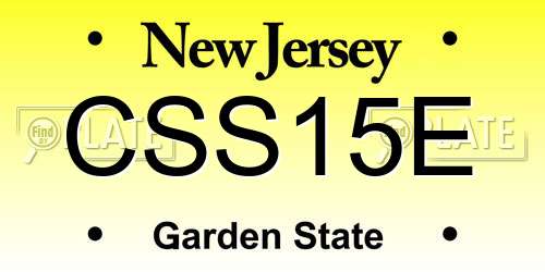 CSS15E New Jersey License Plate